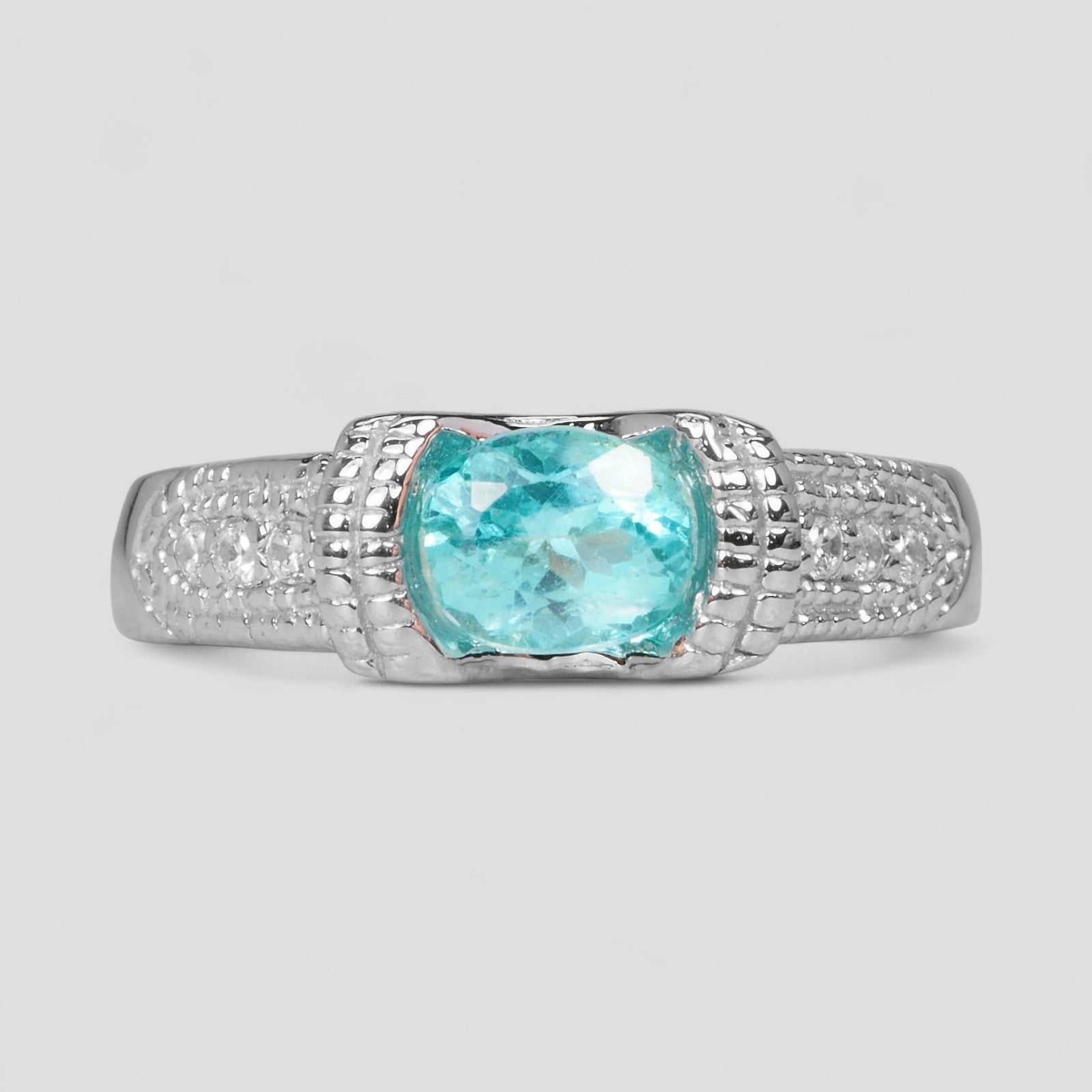 Neon Blue Apatite 925 Sterling Silver Ring