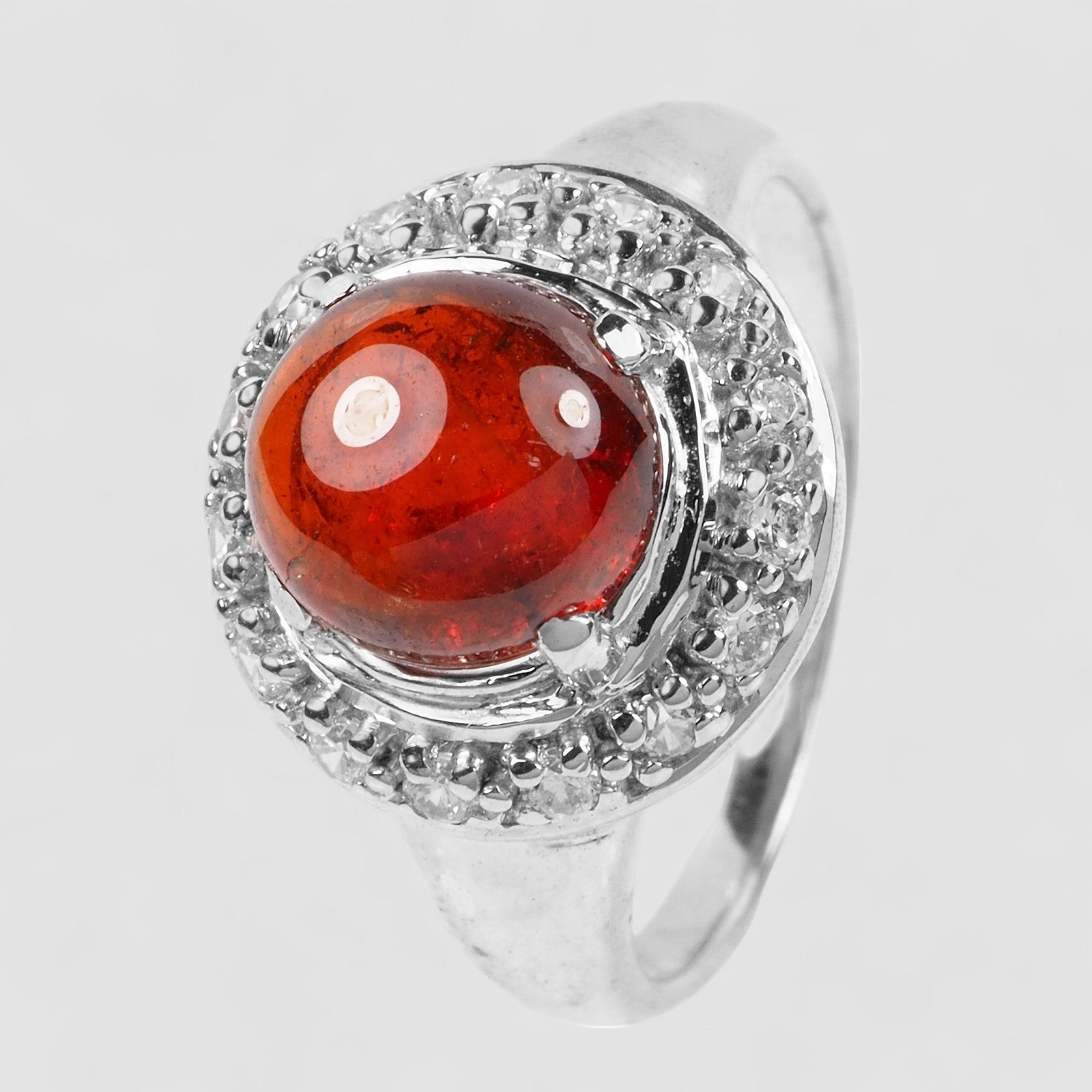 Sunset Orange Spessartite Handmade Ring