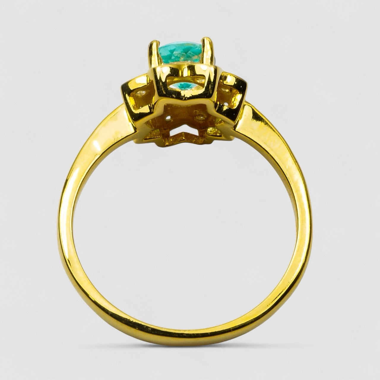 Blue Green Paraiba Tourmaline 925 Sterling Silver Ring