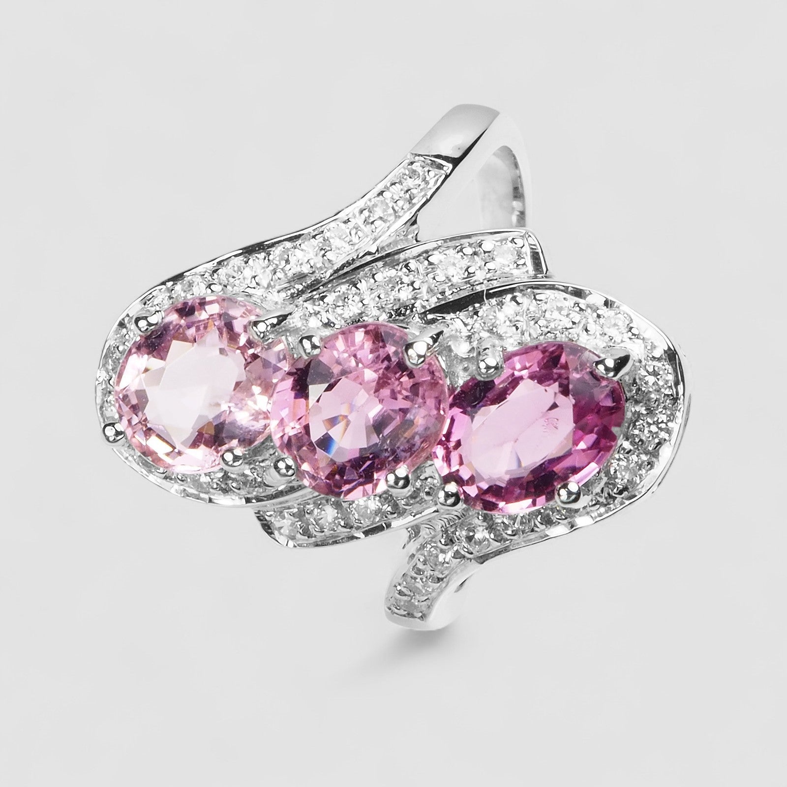 Bunny Pink Tourmaline Ring Sterling Silver 925, Natural Gemstone, Everyday