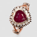 Red Ruby Heart 925 Sterling Silver Ring