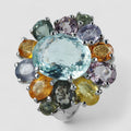Blue Aquamarine 925 Sterling Silver Ring
