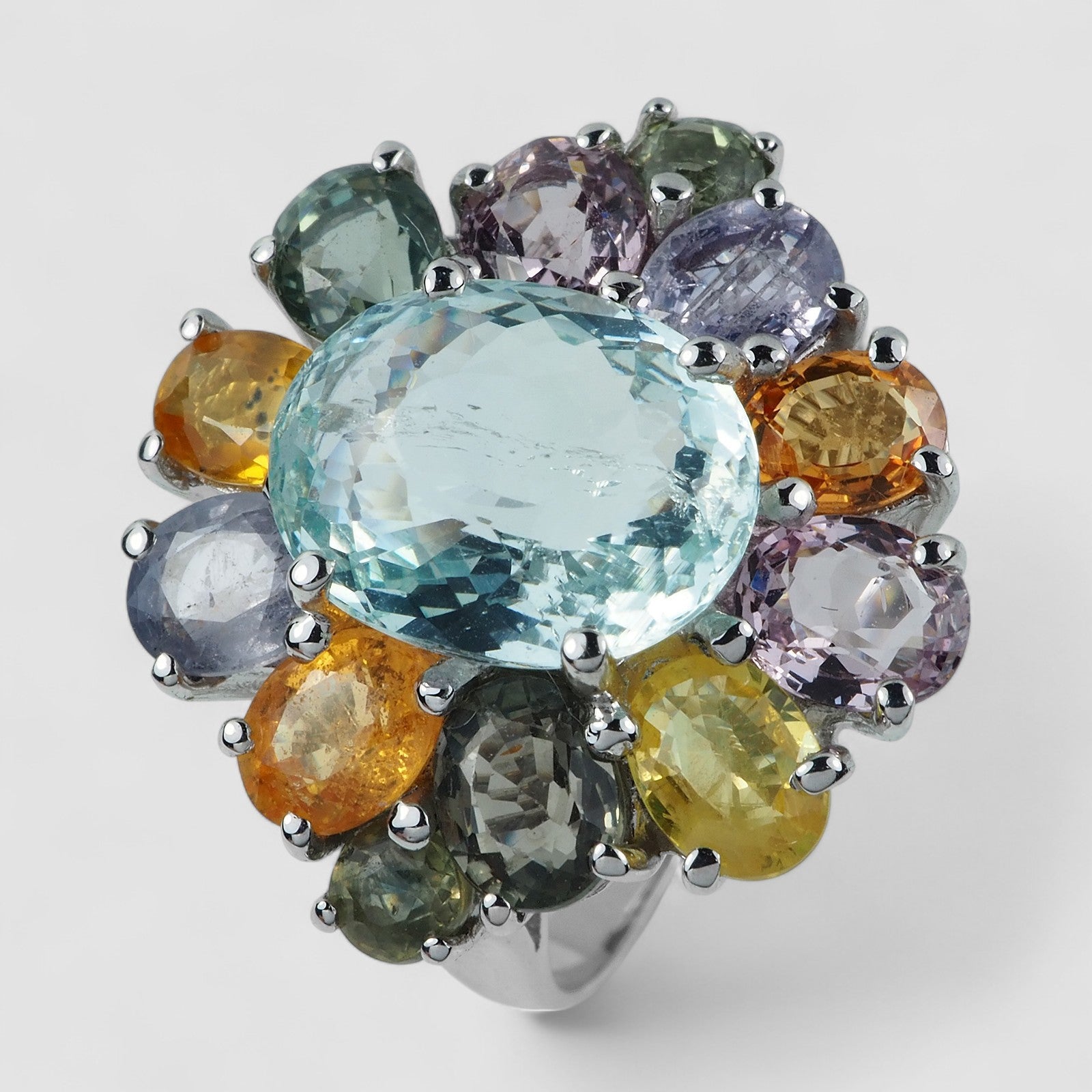 Blue Aquamarine 925 Sterling Silver Ring