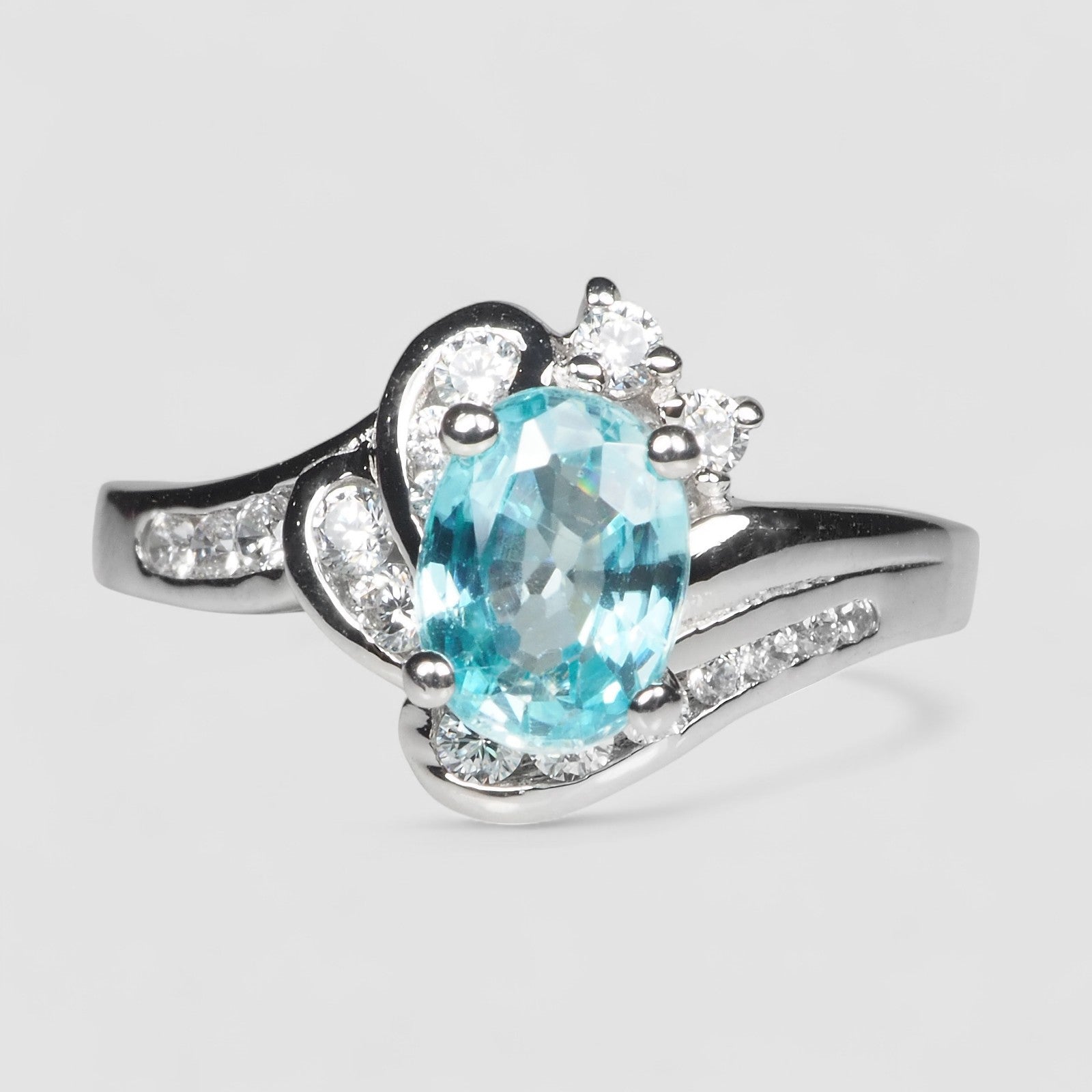 Blue Zircon 925 Sterling Silver Ring