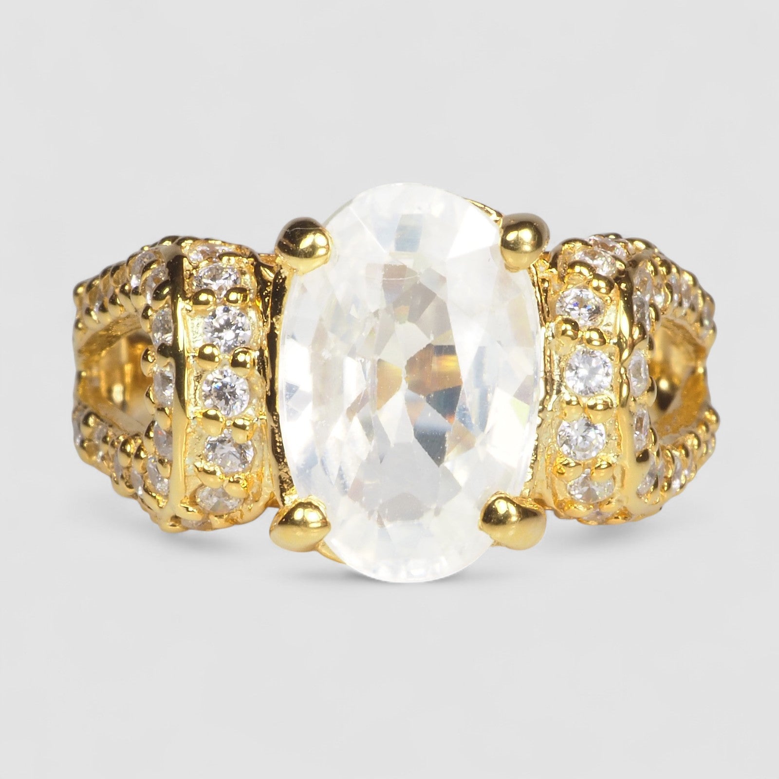 JEWELRY FINE RING WHITE ZIRCON 925 STERLING SILVER