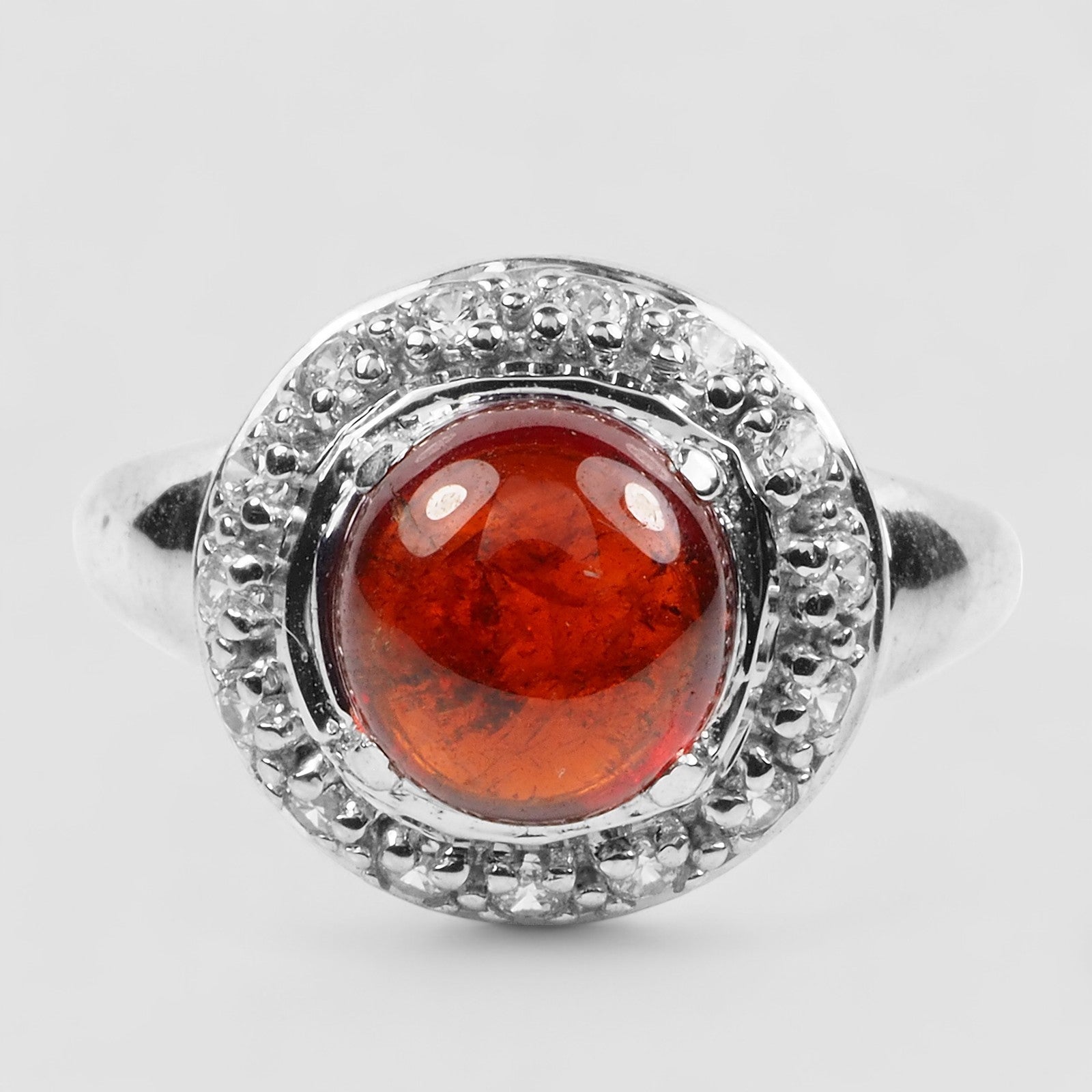 Sunset Orange Spessartite Handmade Ring