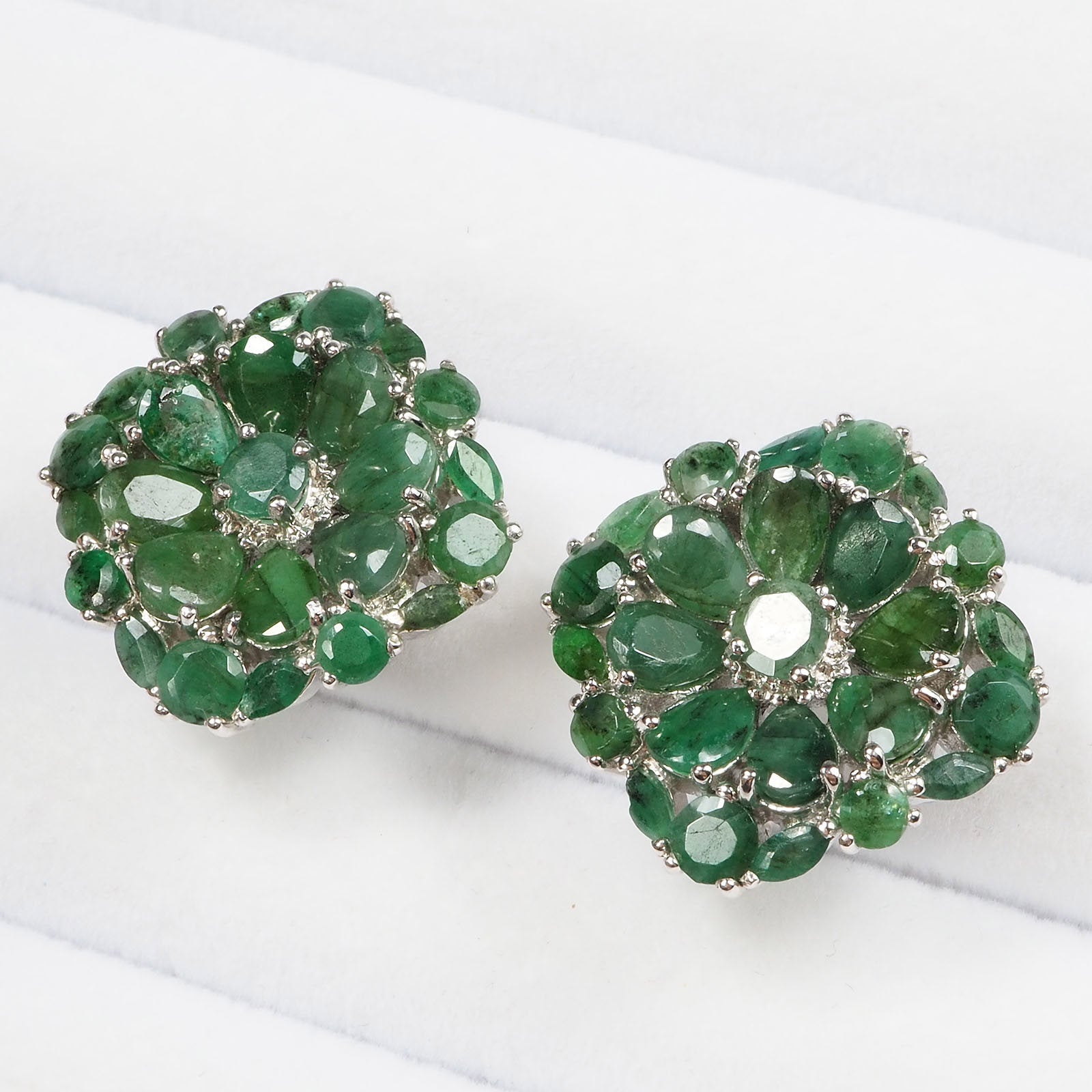 Green Emerald 925 Sterling Silver Earrings, 925 Everyday Jewelry, Gift for Her