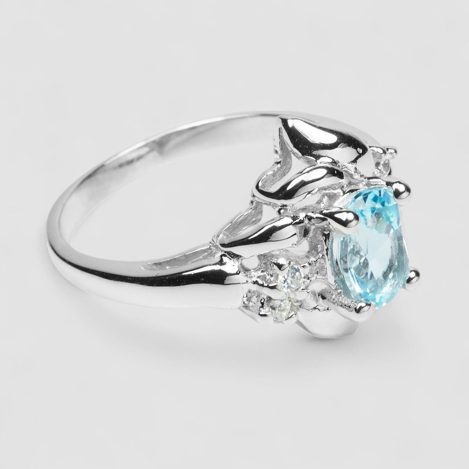 Sky Blue Zircon 925 Sterling Silver Ring