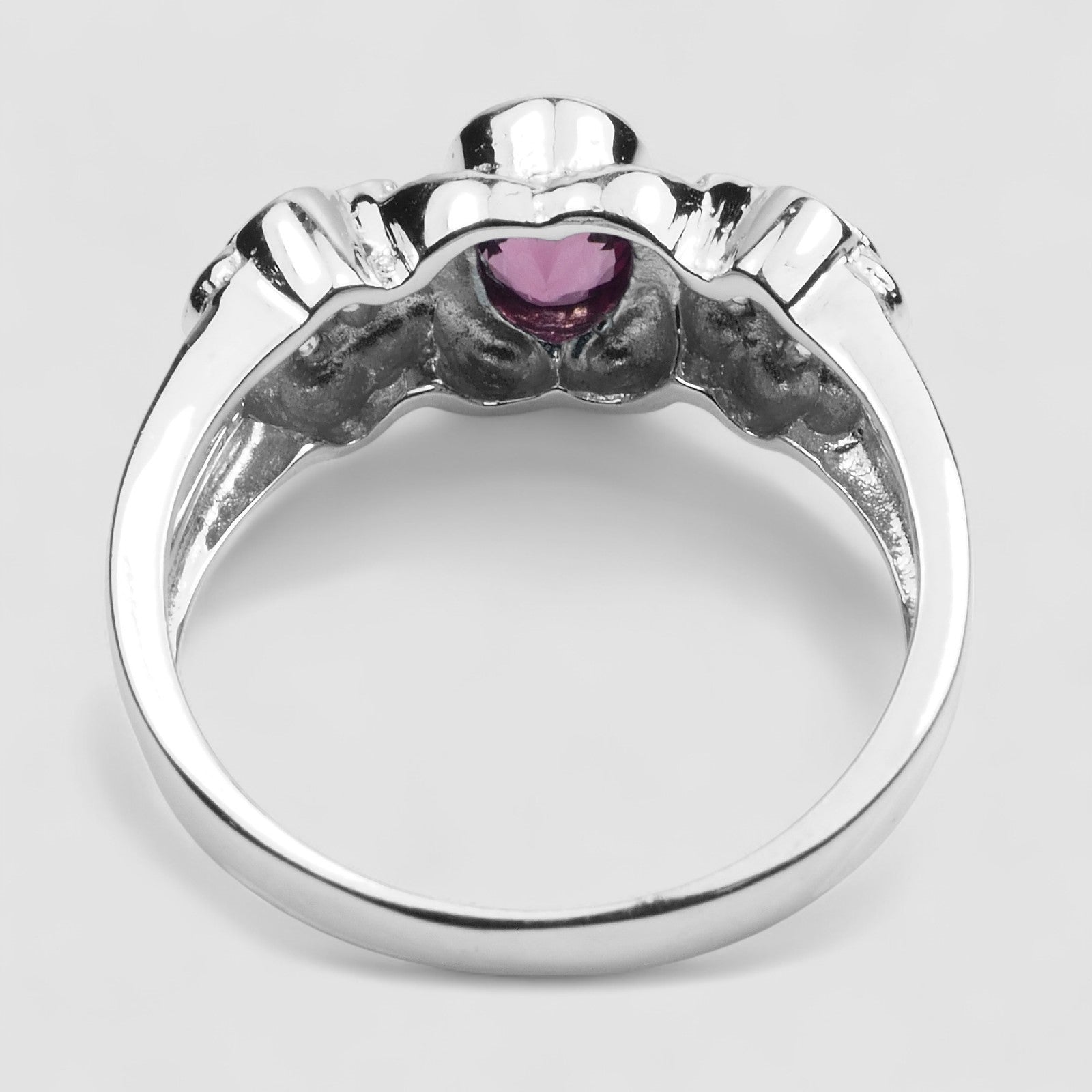 Purple Rhodolite Garnet 925 Sterling Silver Ring