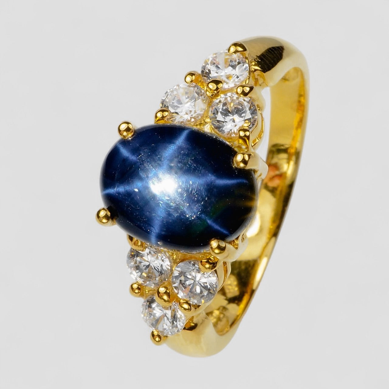 Blue Star Sapphire 925 Sterling Silver Ring