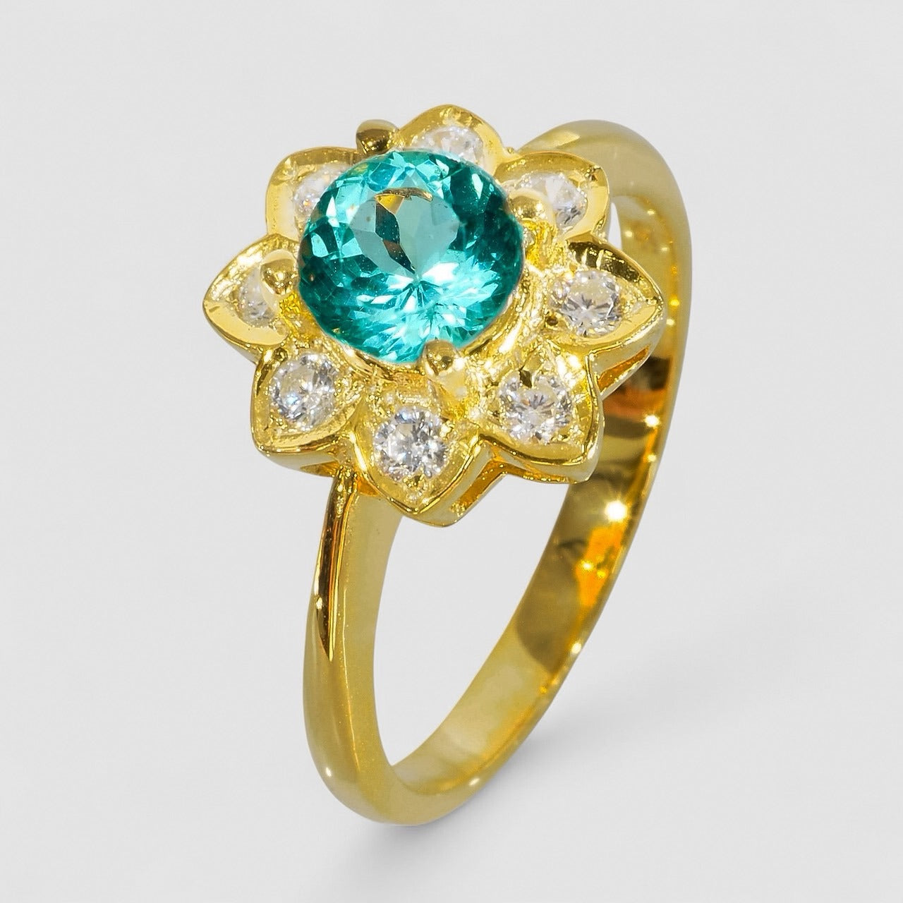Blue Green Paraiba Tourmaline 925 Sterling Silver Ring