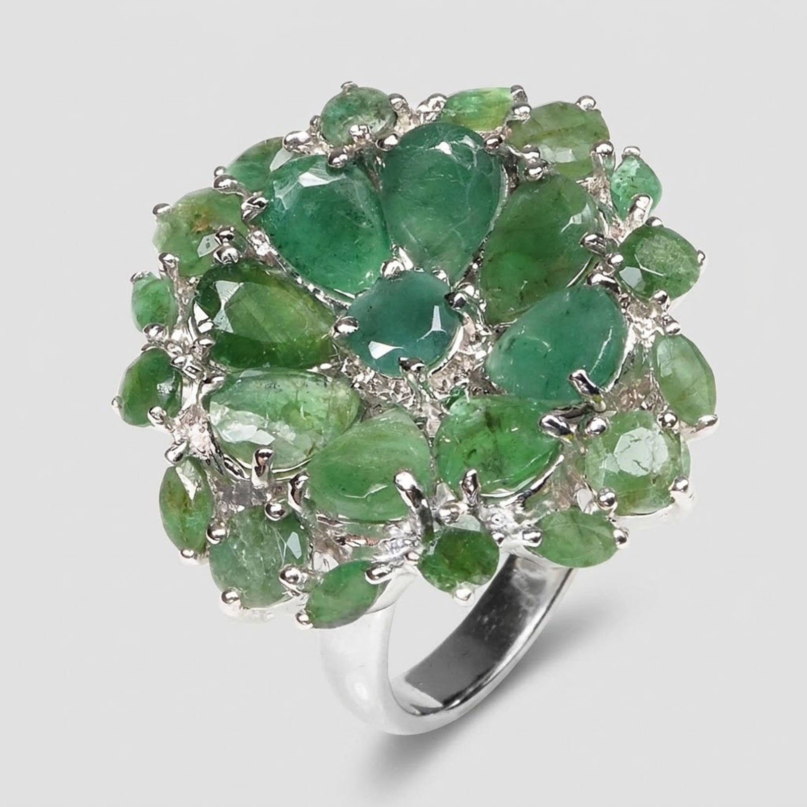 Green Emerald 925 Sterling Silver Rings, Affordable Natural Gemstone, Everyday Ring