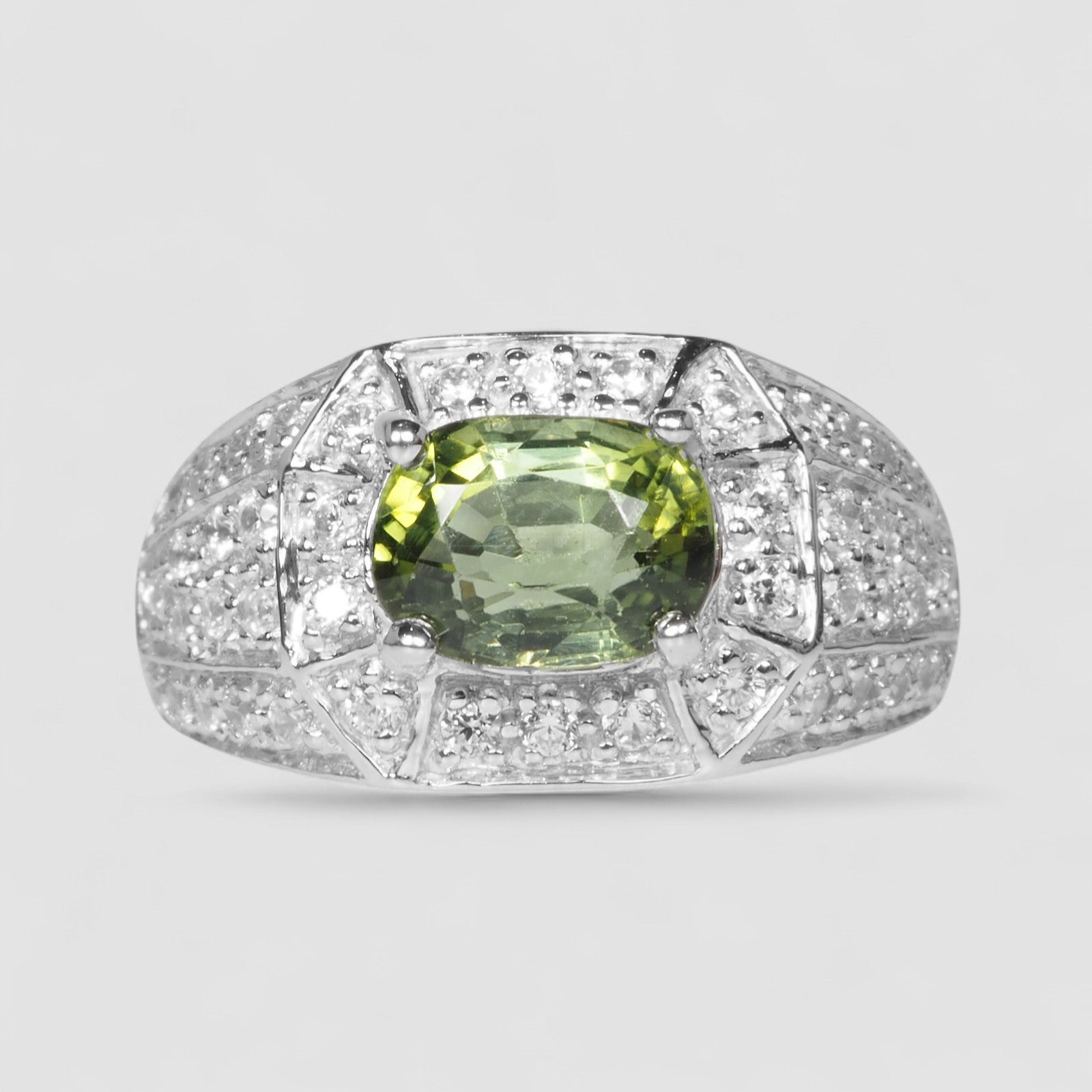 Green Tourmaline 925 Sterling Silver Ring