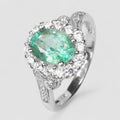 GREEN EMERALD 925 STERLING SILVER RING