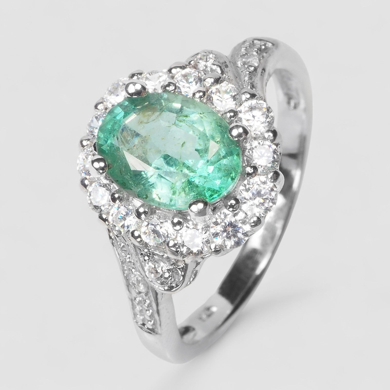 GREEN EMERALD 925 STERLING SILVER RING