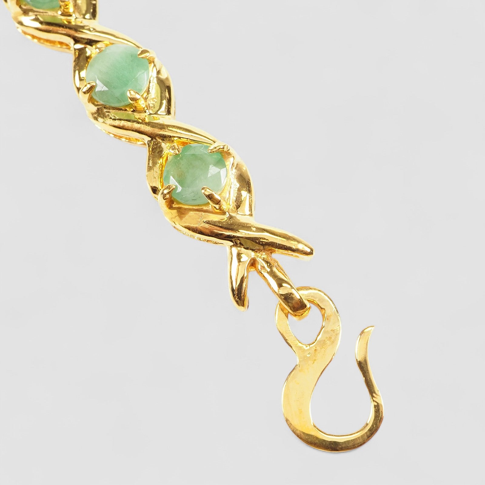 Green Emerald 925 Sterling Silver 24K Gold Bracelets, Birthday Gift, Dainty Bracelets