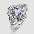 Gray Violet Spinel 925 Sterling Silver Ring, Dainty Minimalist Everyday Ring