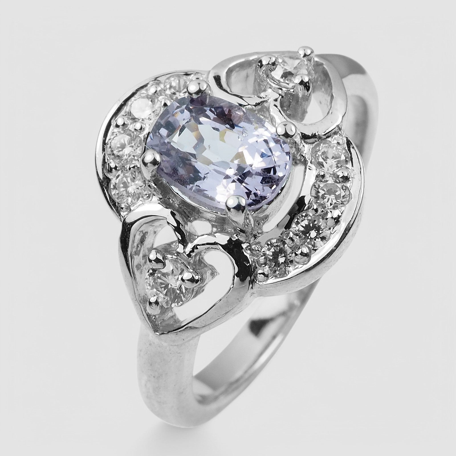 Gray Violet Spinel 925 Sterling Silver Ring, Dainty Minimalist Everyday Ring