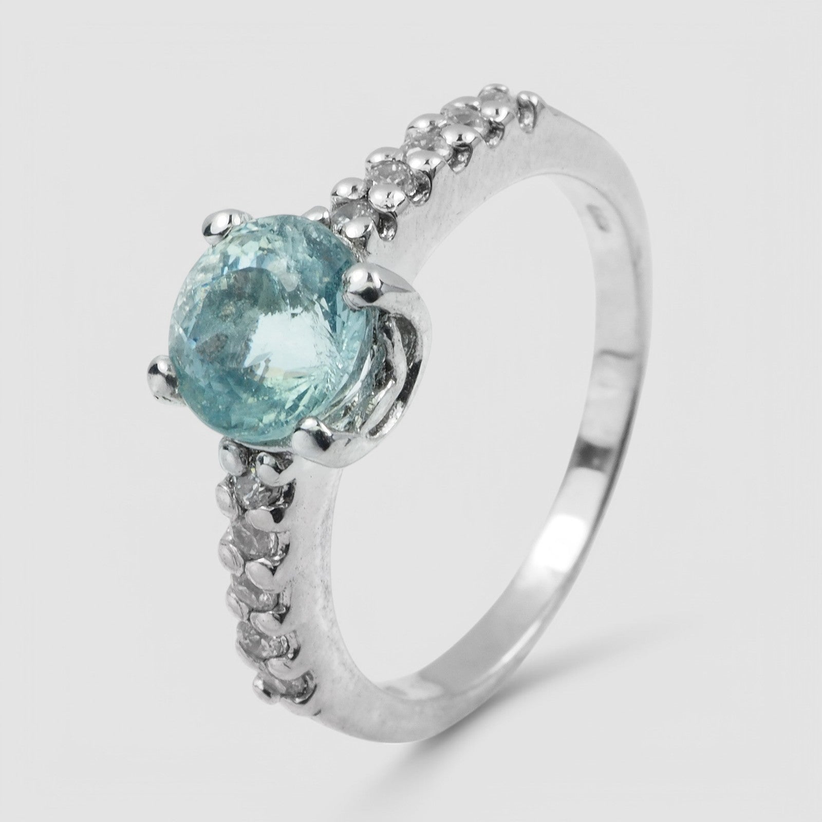Blue Aquamarine 925 Sterling Silver Ring