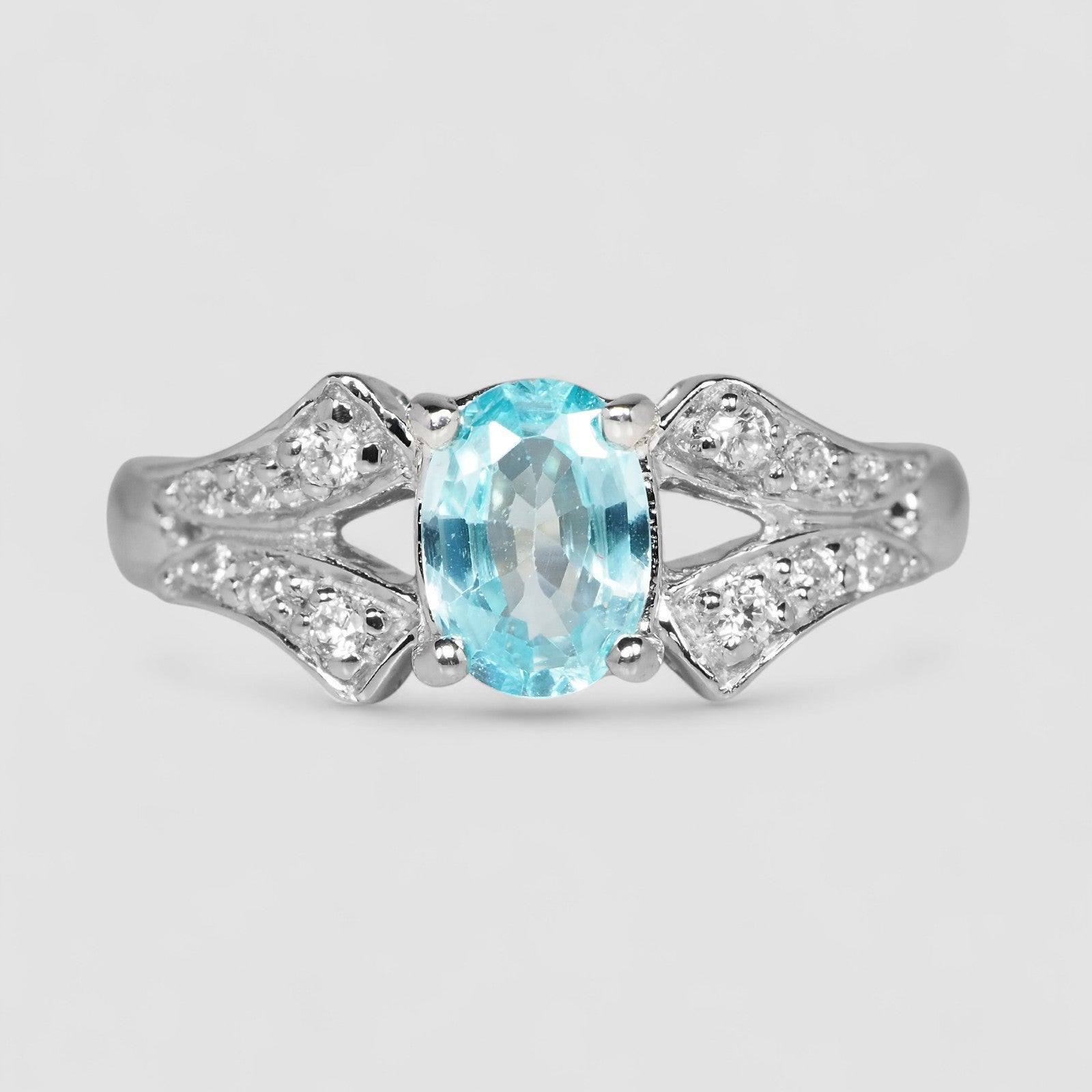 Blue Zircon 925 Sterling Silver Ring
