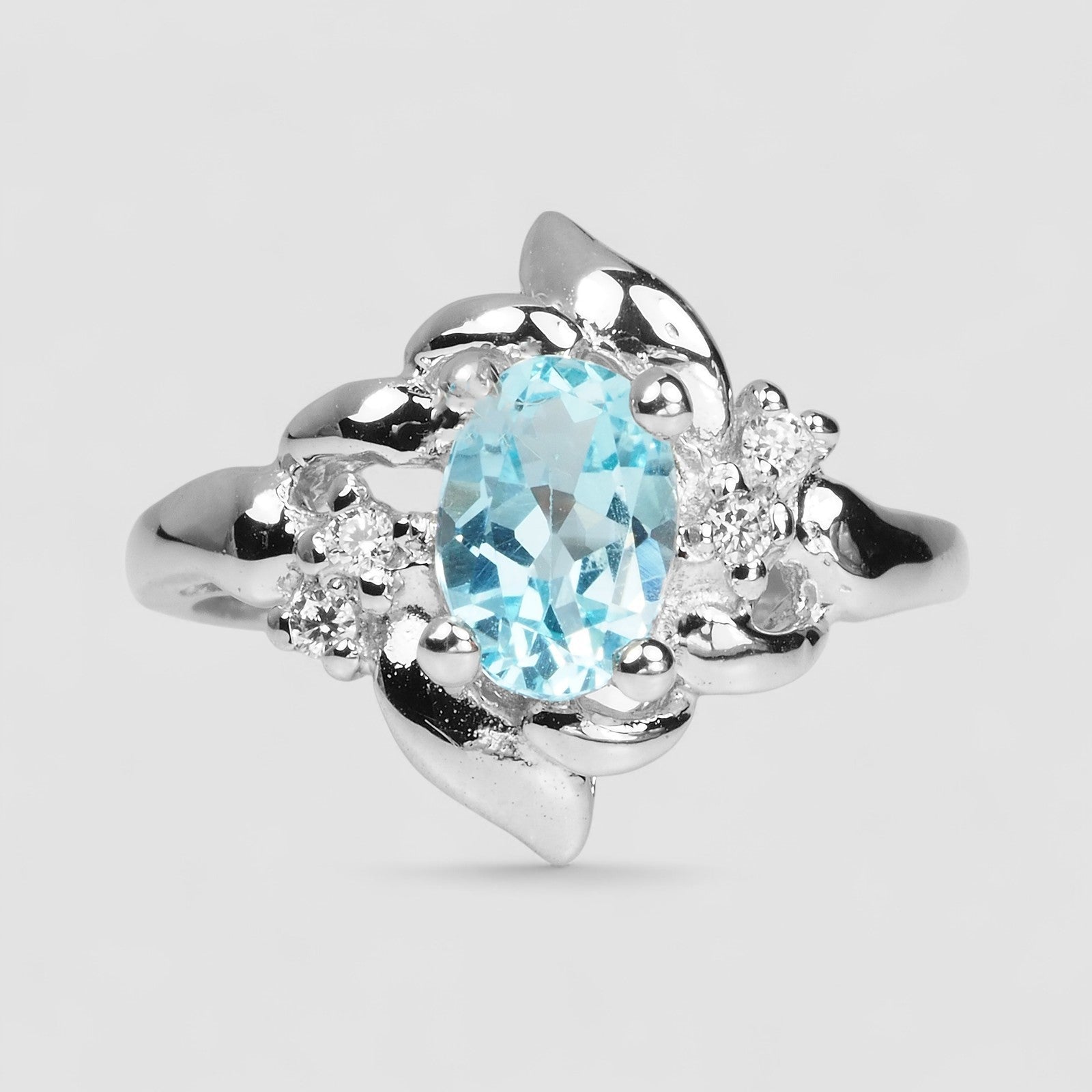 Sky Blue Zircon 925 Sterling Silver Ring