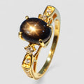 THAILAMD BLACK STAR 24K GOLD 925 STERLING SILVER RINGS