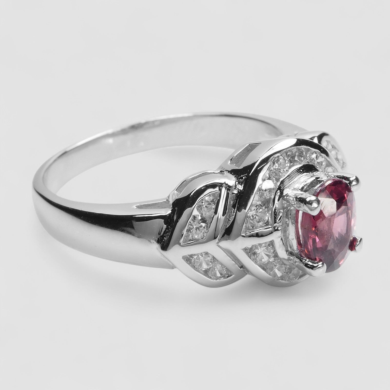 Pink Rhodolite Garnet 925 Sterling Silver Ring