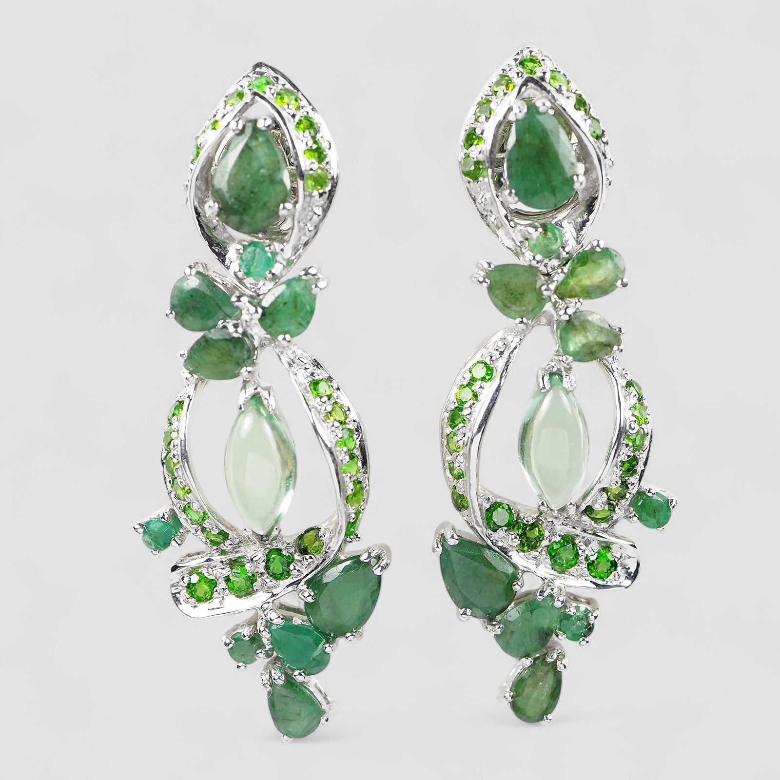 Green Emerald 925 Sterling Silver Earrings, Birthday Gift, Dainty Earrings