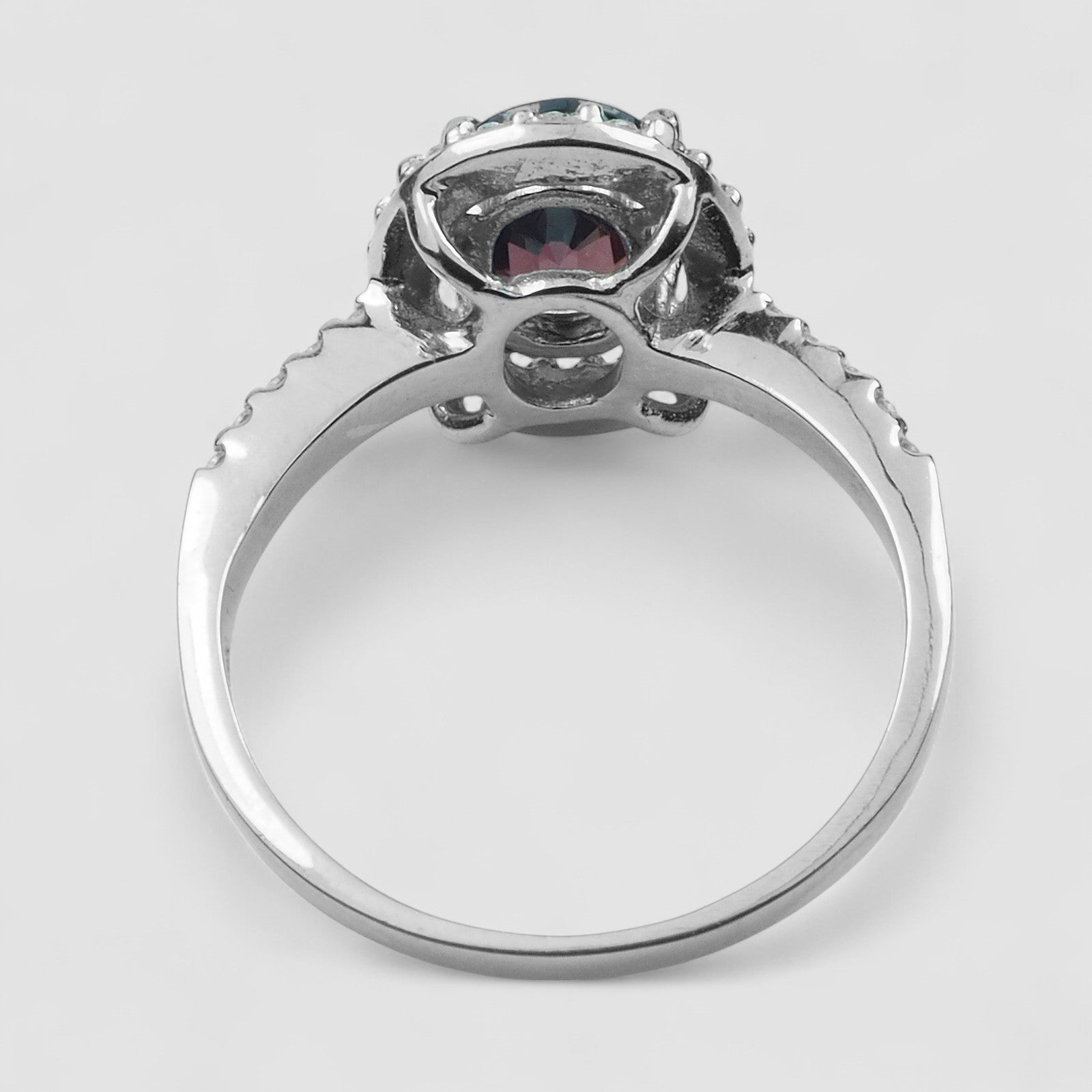 Oval Cut Deep Red Zircon Ring