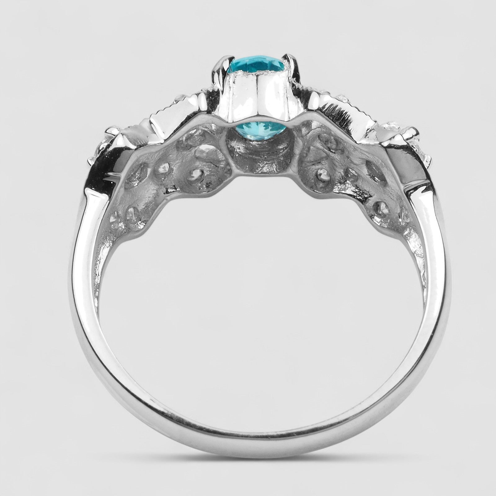 Blue Zircon 925 Sterling Silver Ring