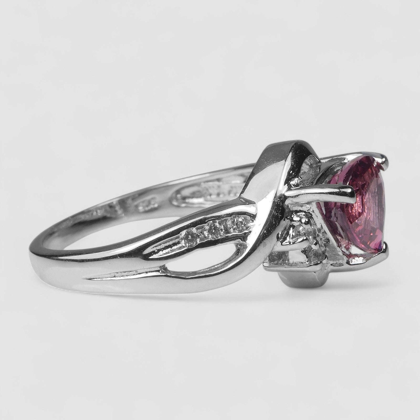 Pink Rhodolite Garnet 925 Sterling Silver Ring