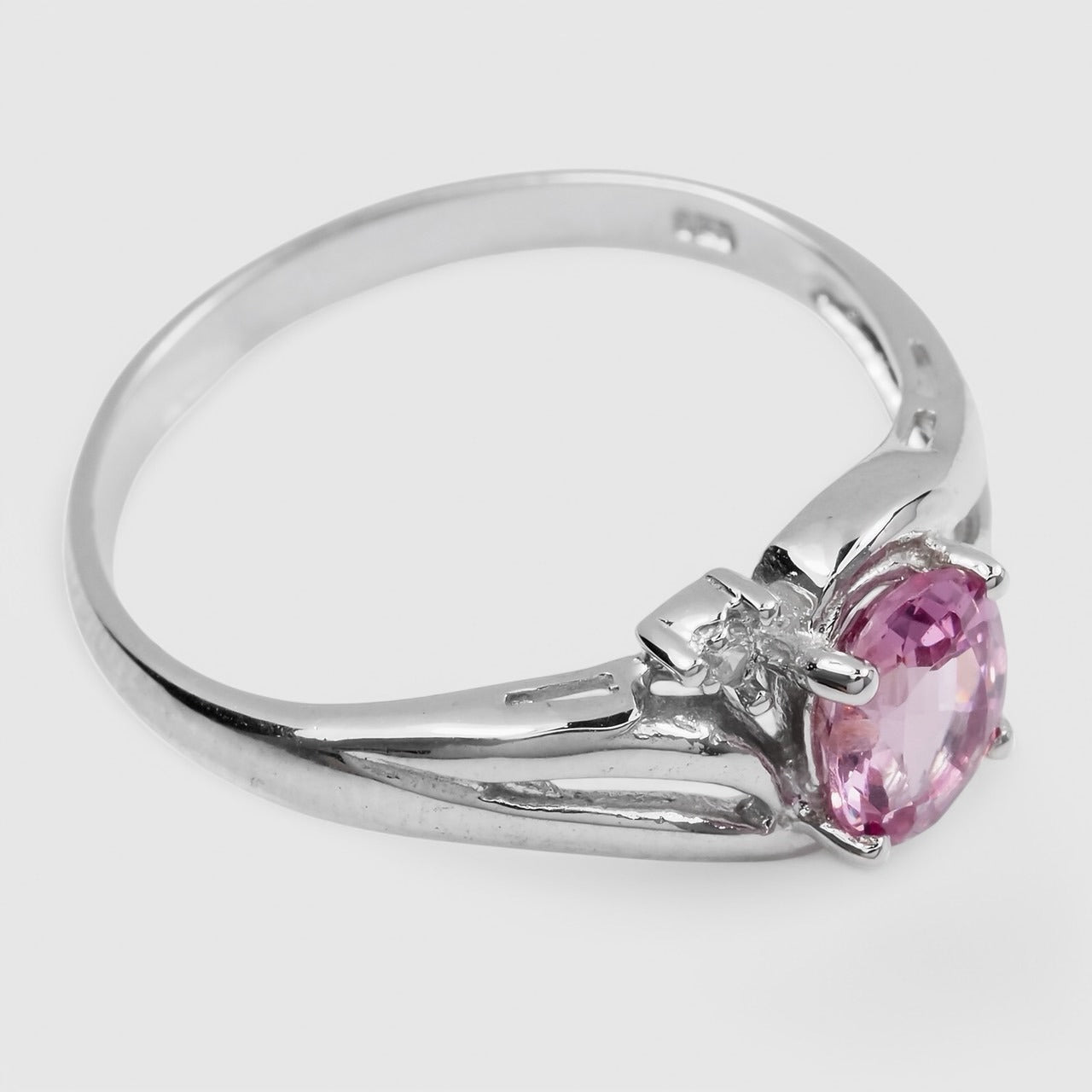 Pink Spinel 925 Sterling Silver White Gold Ring, 925 Unique Gift for Her, Natural Gemstone