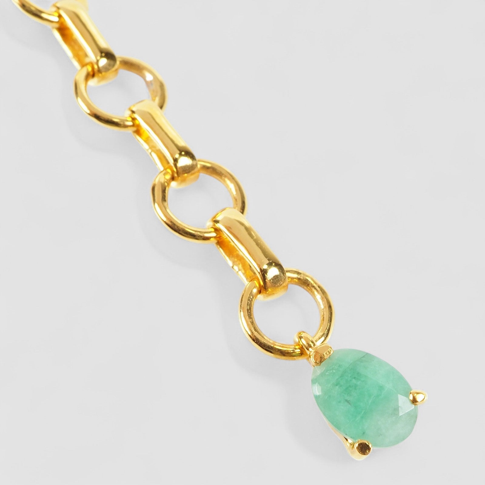 Green Emerald 925 Sterling Silver 24K Gold Bracelets, Birthday Gift, Dainty Bracelets