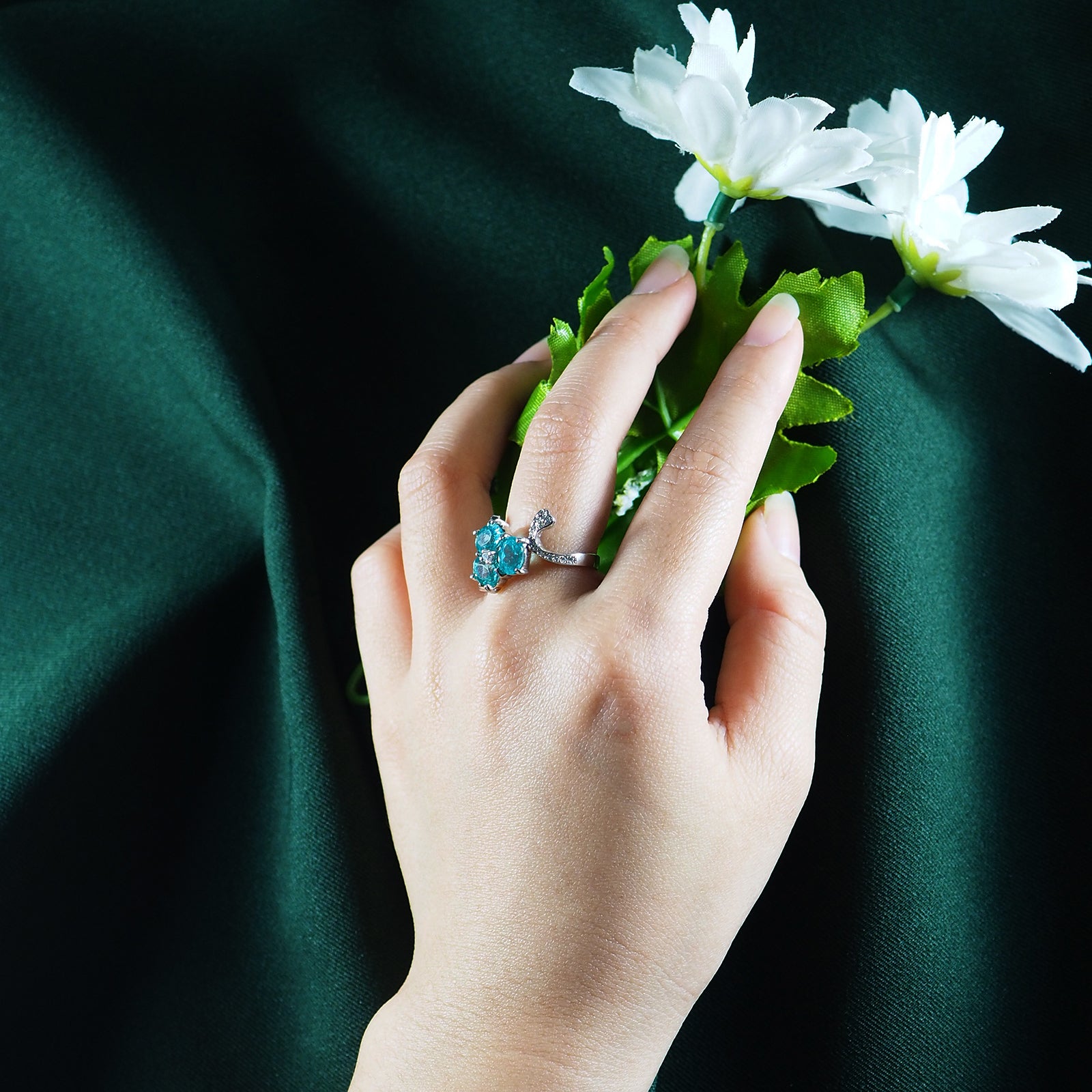 Blue Paraiba Tourmaline 925 Sterling Silver Ring