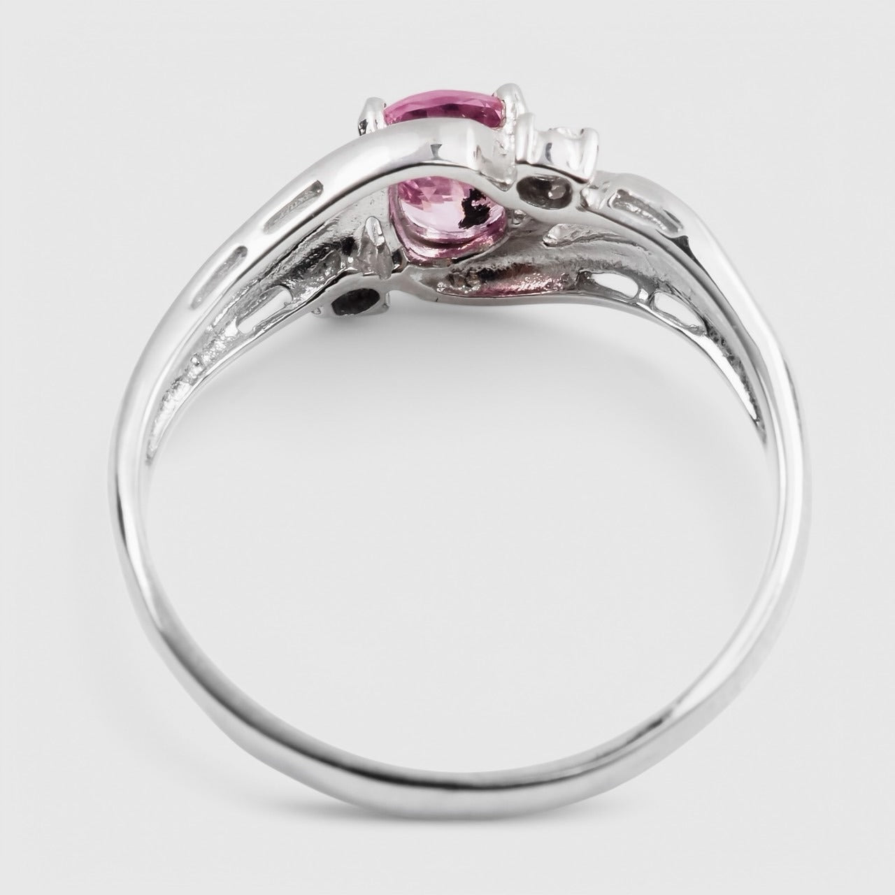 Pink Spinel 925 Sterling Silver White Gold Ring, 925 Unique Gift for Her, Natural Gemstone