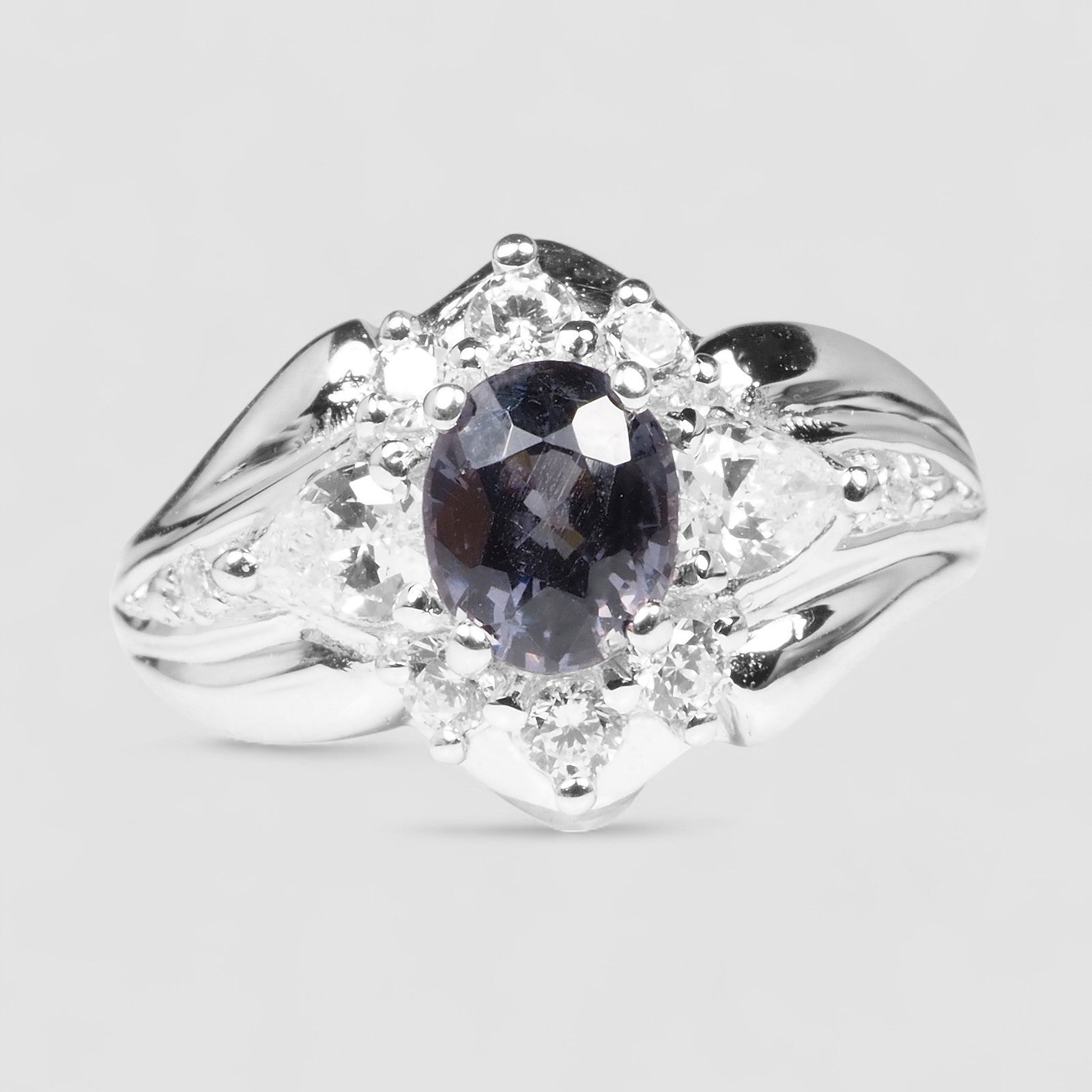 Grey Spinel 925 Sterling Silver Ring