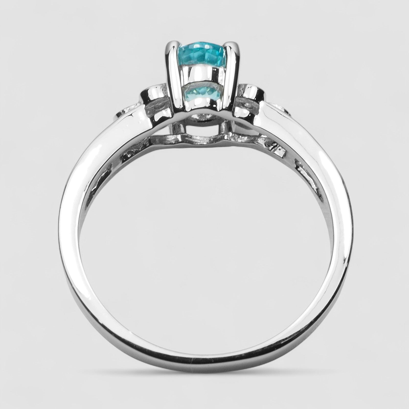 Blue Zircon 925 Sterling Silver Ring