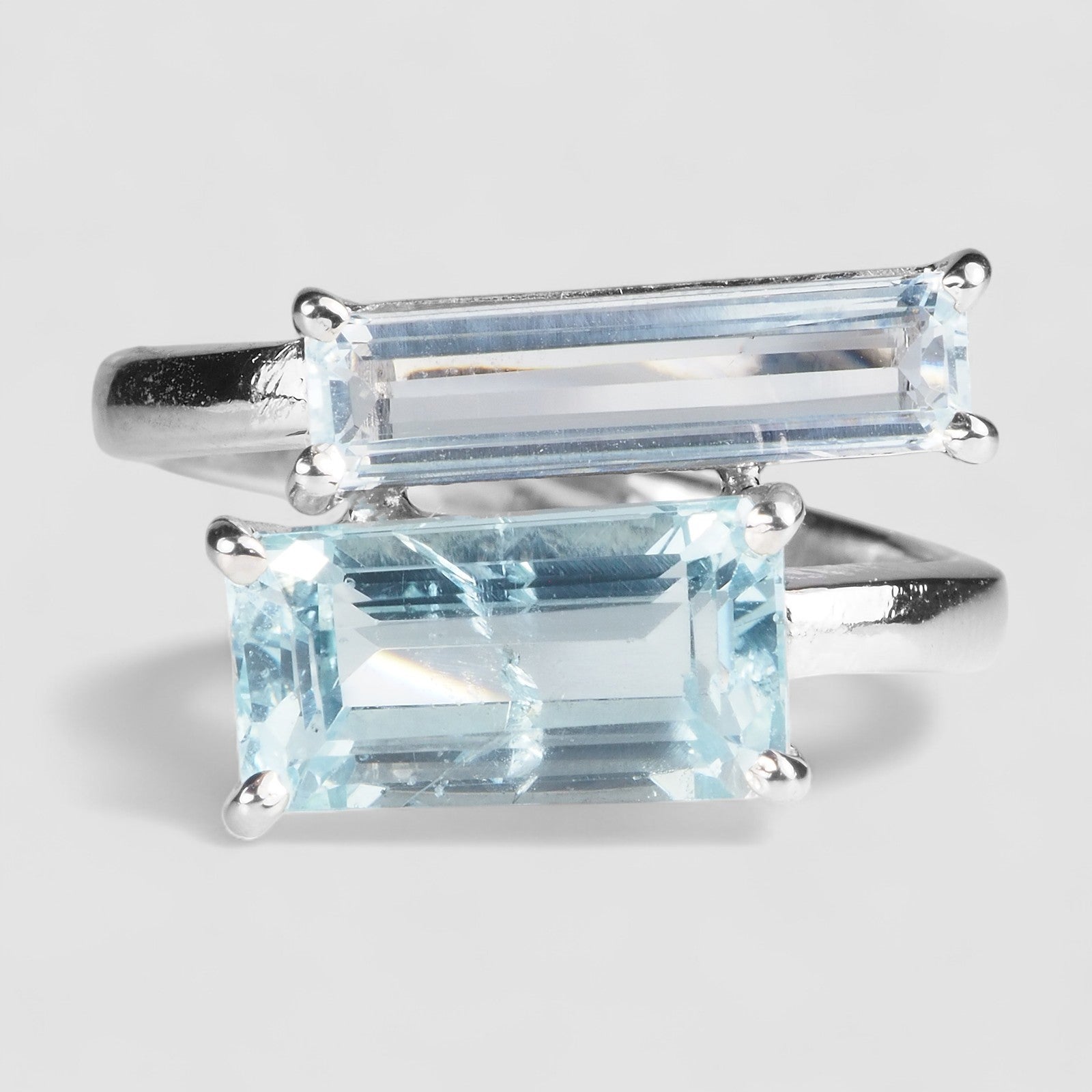 Blue Aquamarine 925 Sterling Silver Ring