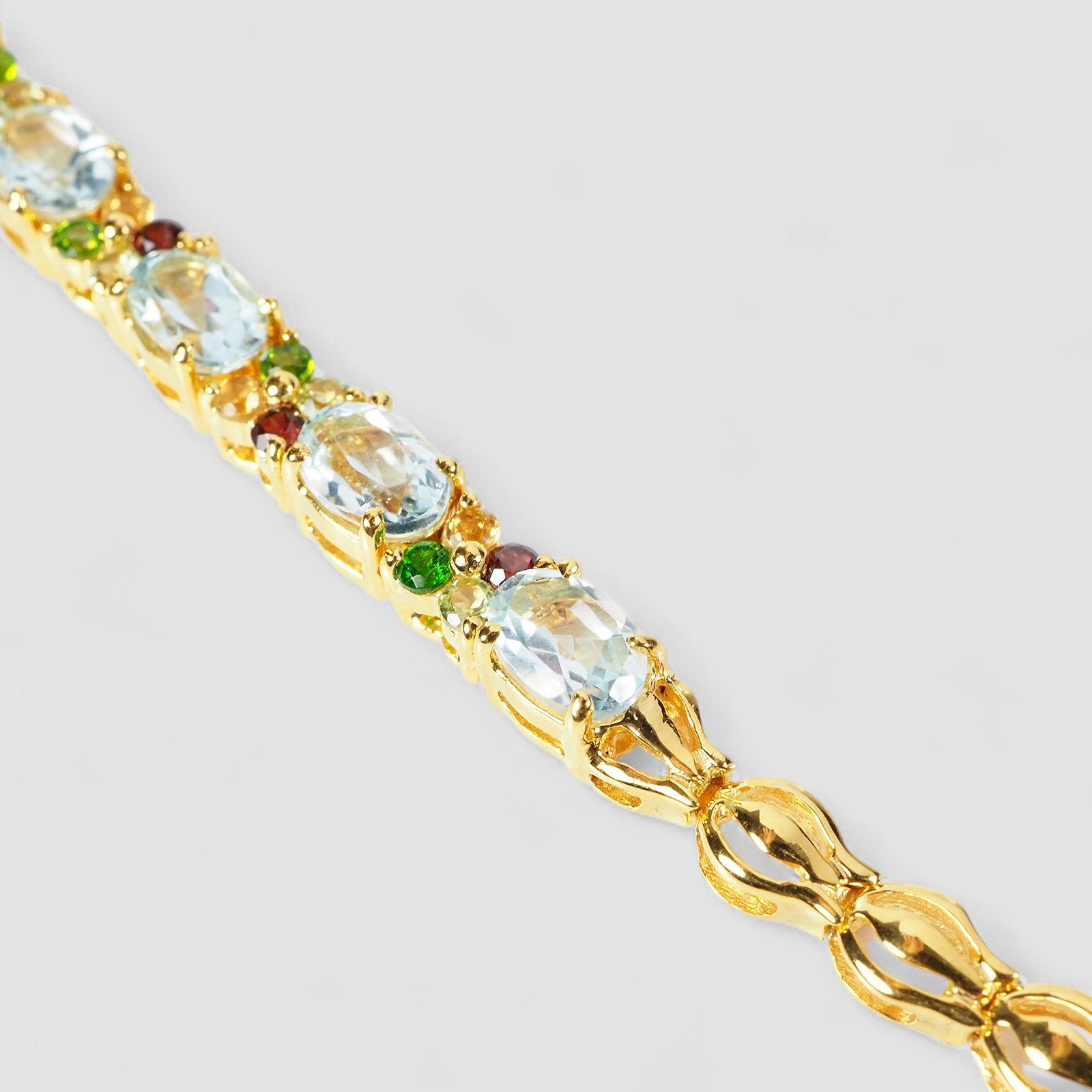 Blue Aquamarine 925 Sterling Silver 24k Gold Bracelets, Natural Gemstone, Minimalist Bracelets