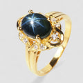 Blue Star Sapphire 925 Sterling Silver Ring