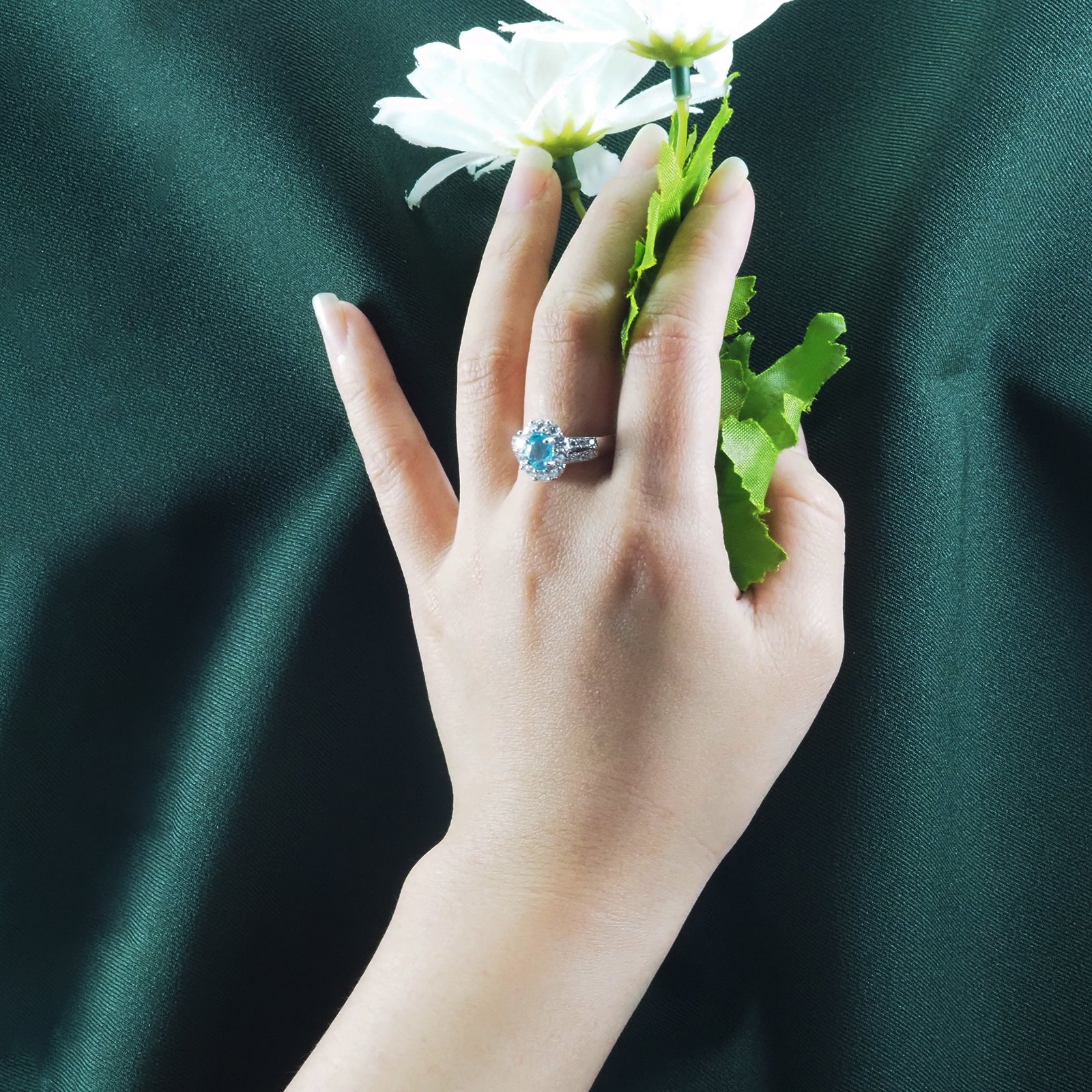 Blue Apatite 925 Sterling Silver Ring