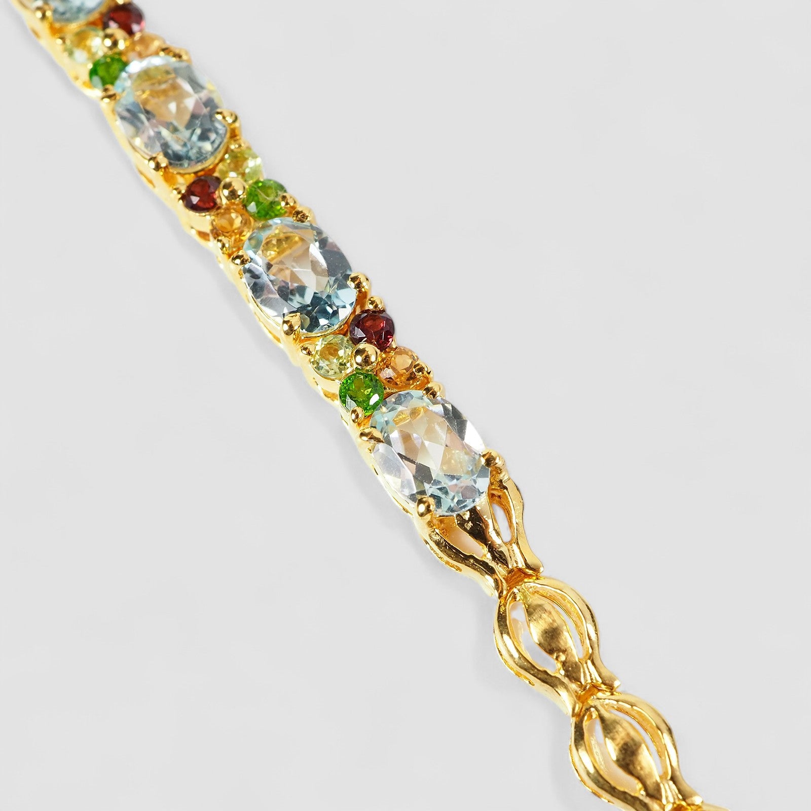 Blue Aquamarine 925 Sterling Silver 24k Gold Bracelets, Natural Gemstone, Minimalist Bracelets