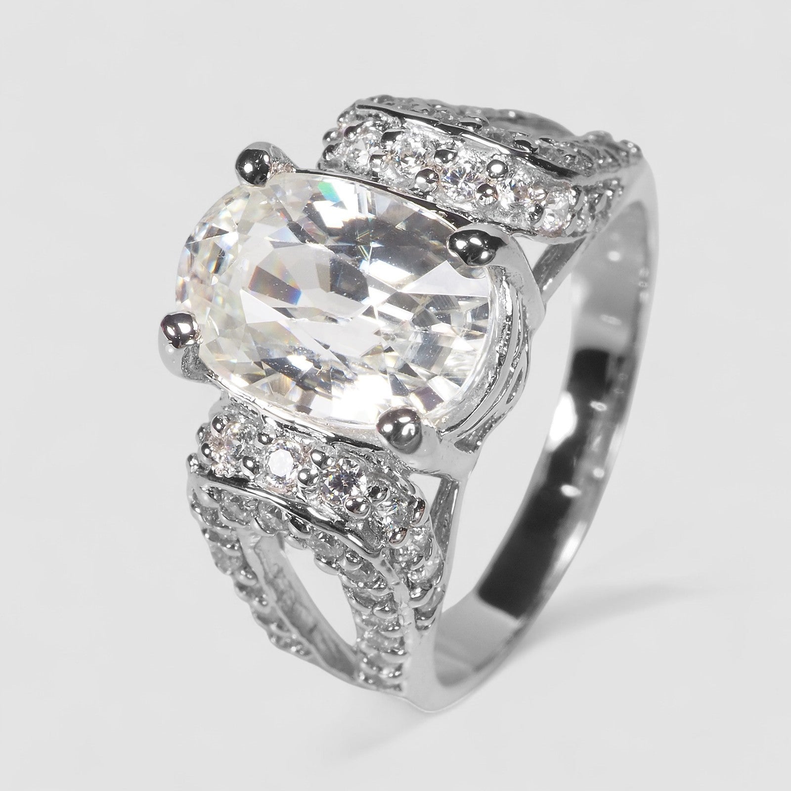 FINE JEWELRY WHITE ZIRCON 925 STERLING SILVER