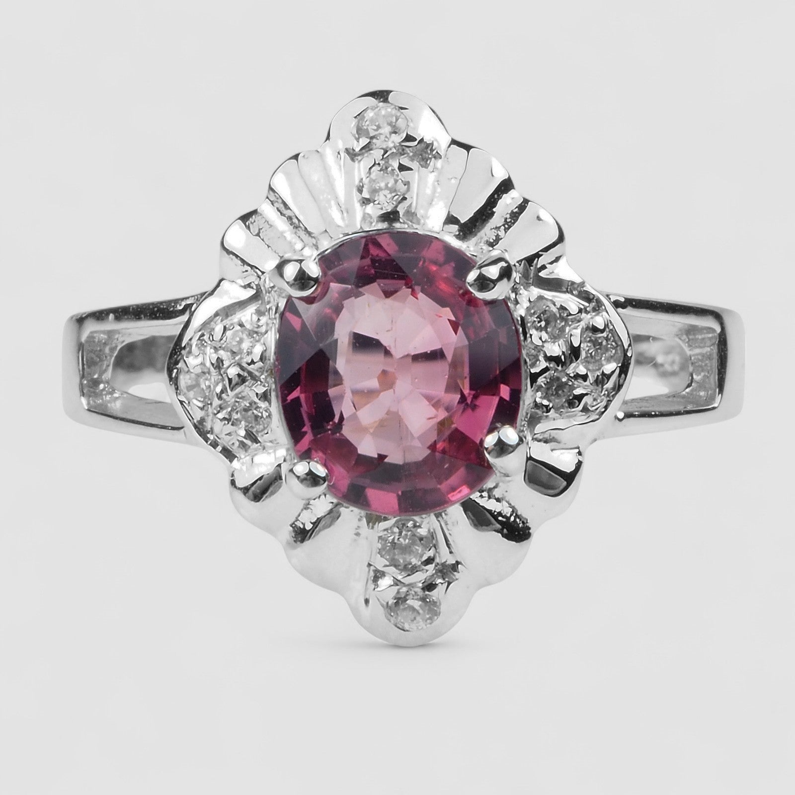 Hot Pink Tourmaline Ring for Her, 925 Sterling Silver, Genuine Gemstone, Free Resizing