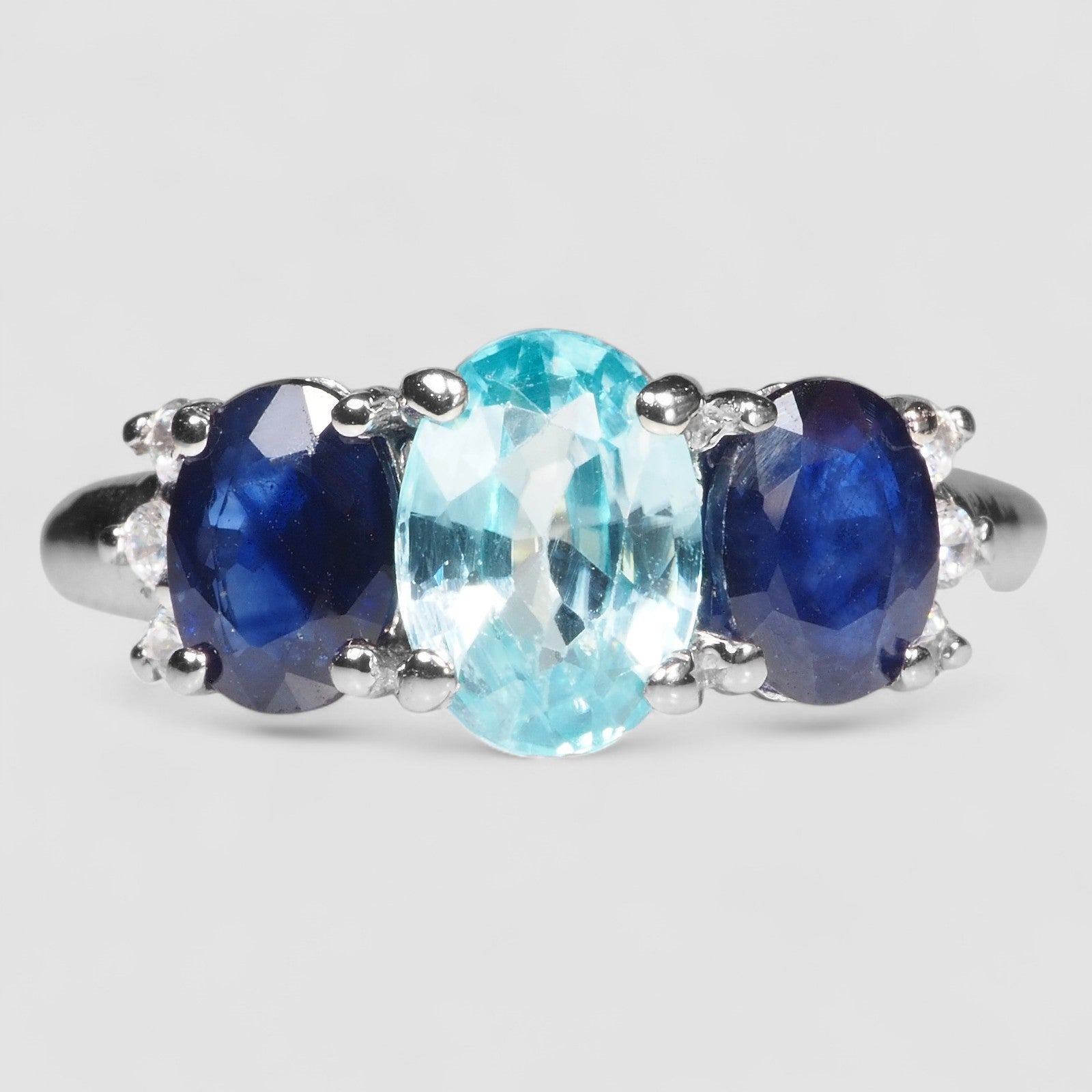 Blue Zircon 925 Sterling Silver Ring