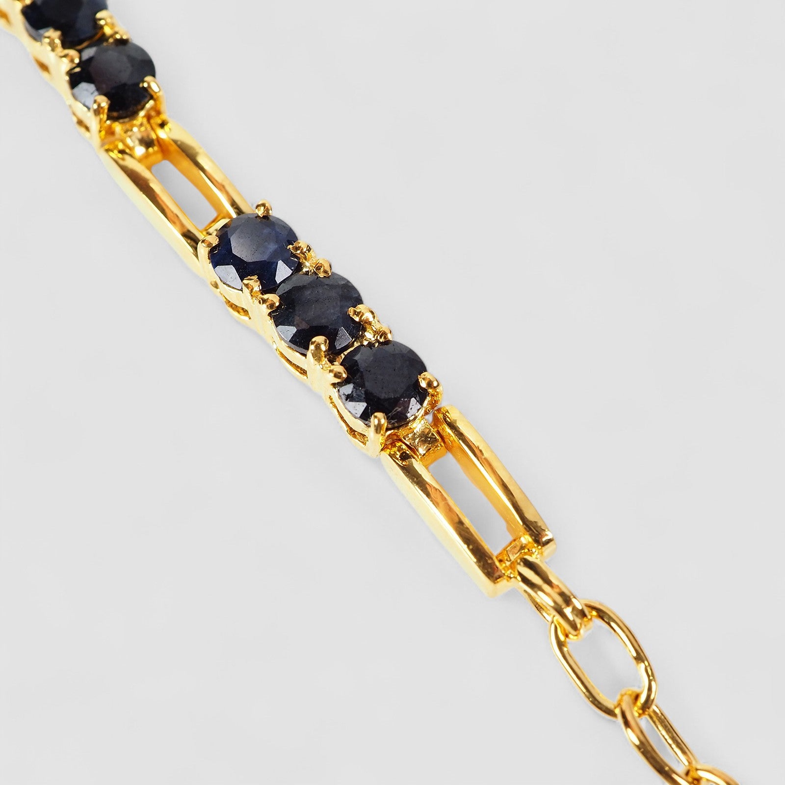 Blue Sapphire 925 Sterling Silver 24k Gold Bracelets , 925 Silver Minimalist Bracelets, Gift for Her