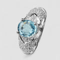 Blue Aquamarine 925 Sterling Silver Ring