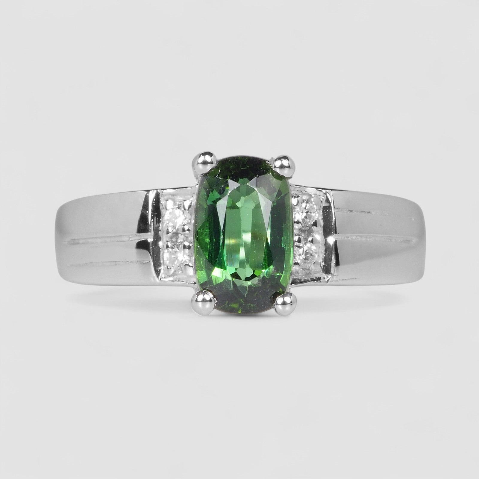 Chrome Green Tourmaline 925 Sterling Silver Ring