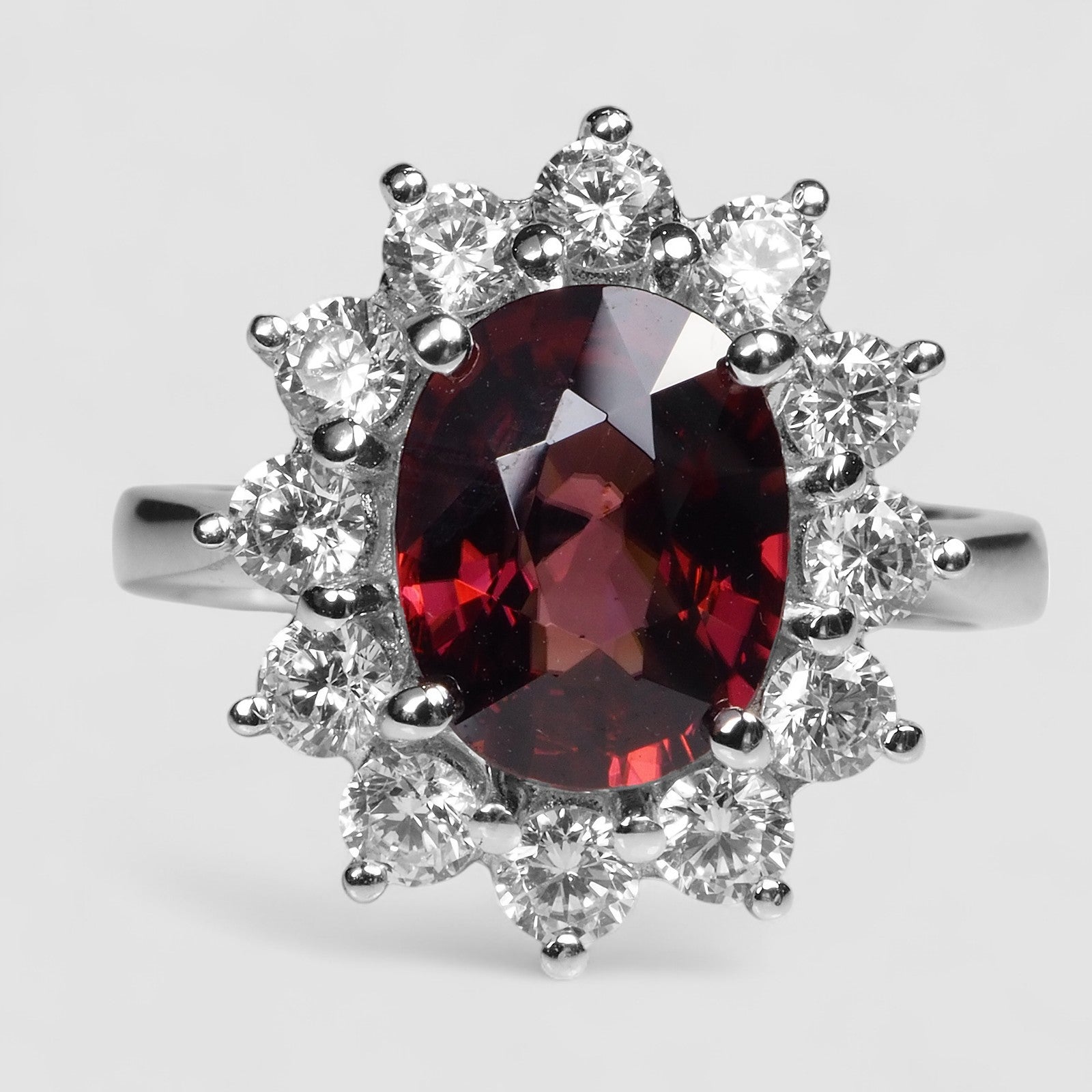 Red Zircon 925 Sterling Silver Ring