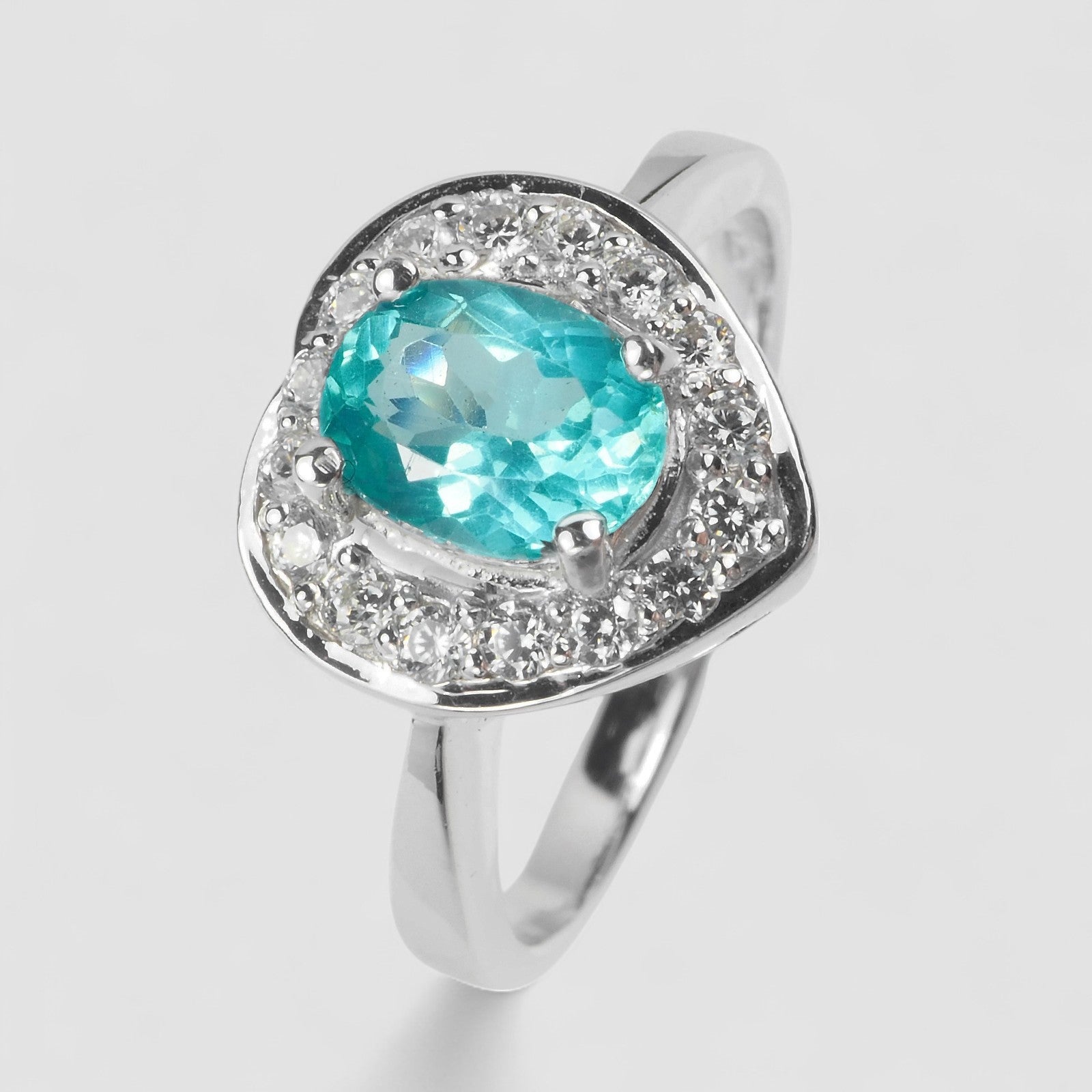 Blue Paraiba Tourmaline 925 Sterling Silver Ring